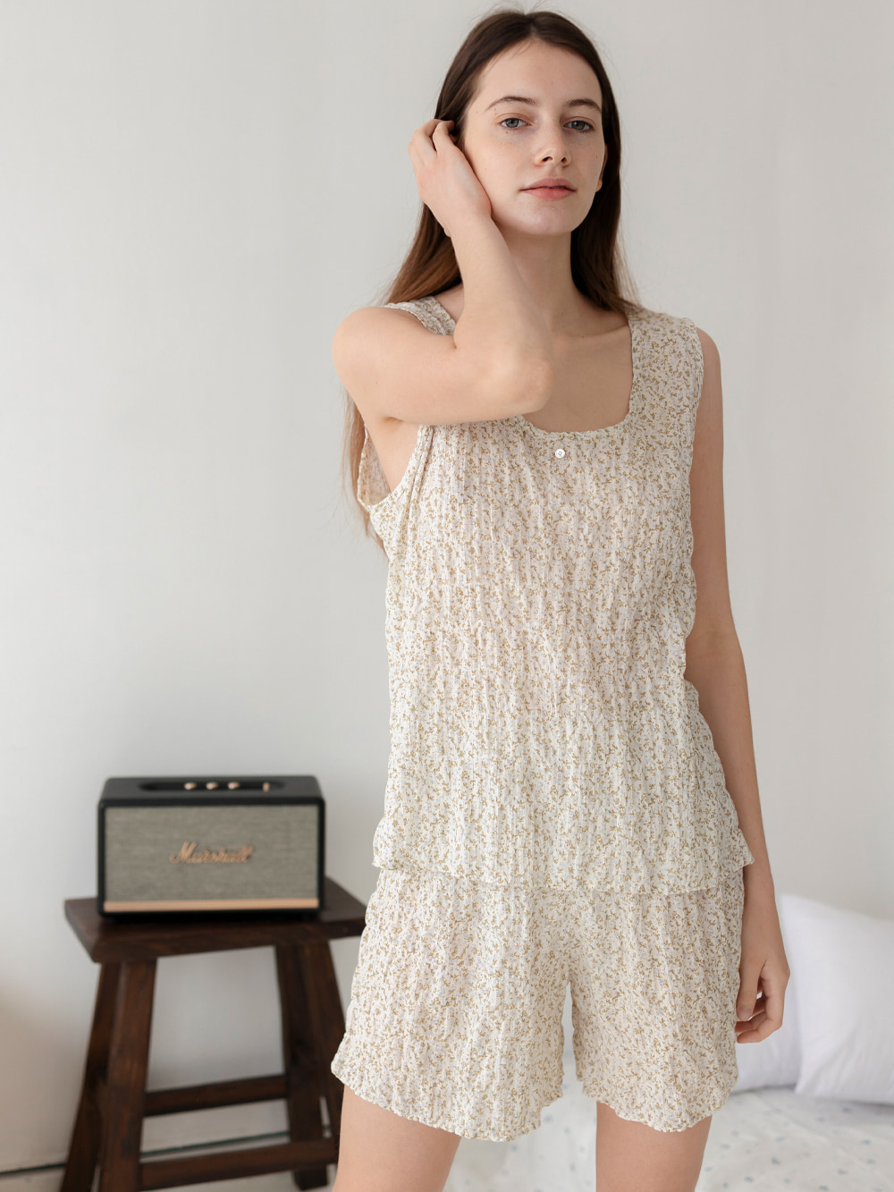 코즈넉 KOZNOK - 플라워 여름 민소매 여자 홈웨어세트 잠옷세트 파자마세트 2컬러