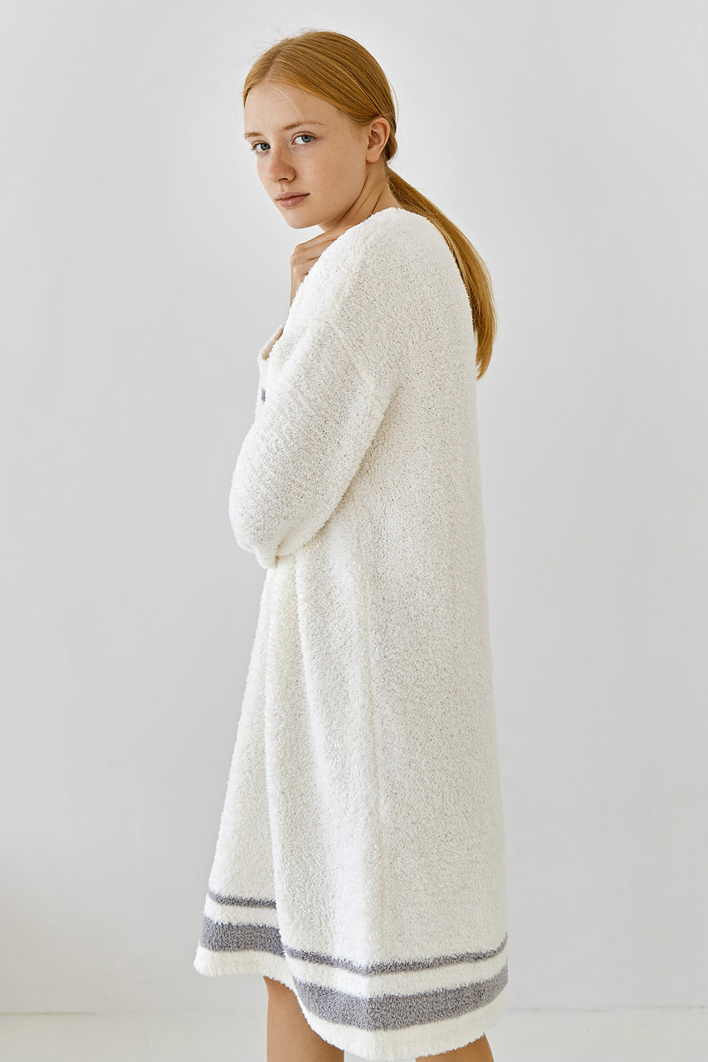 코즈넉 KOZNOK - 크리미 수면 니트 겨울 여성 원피스 잠옷